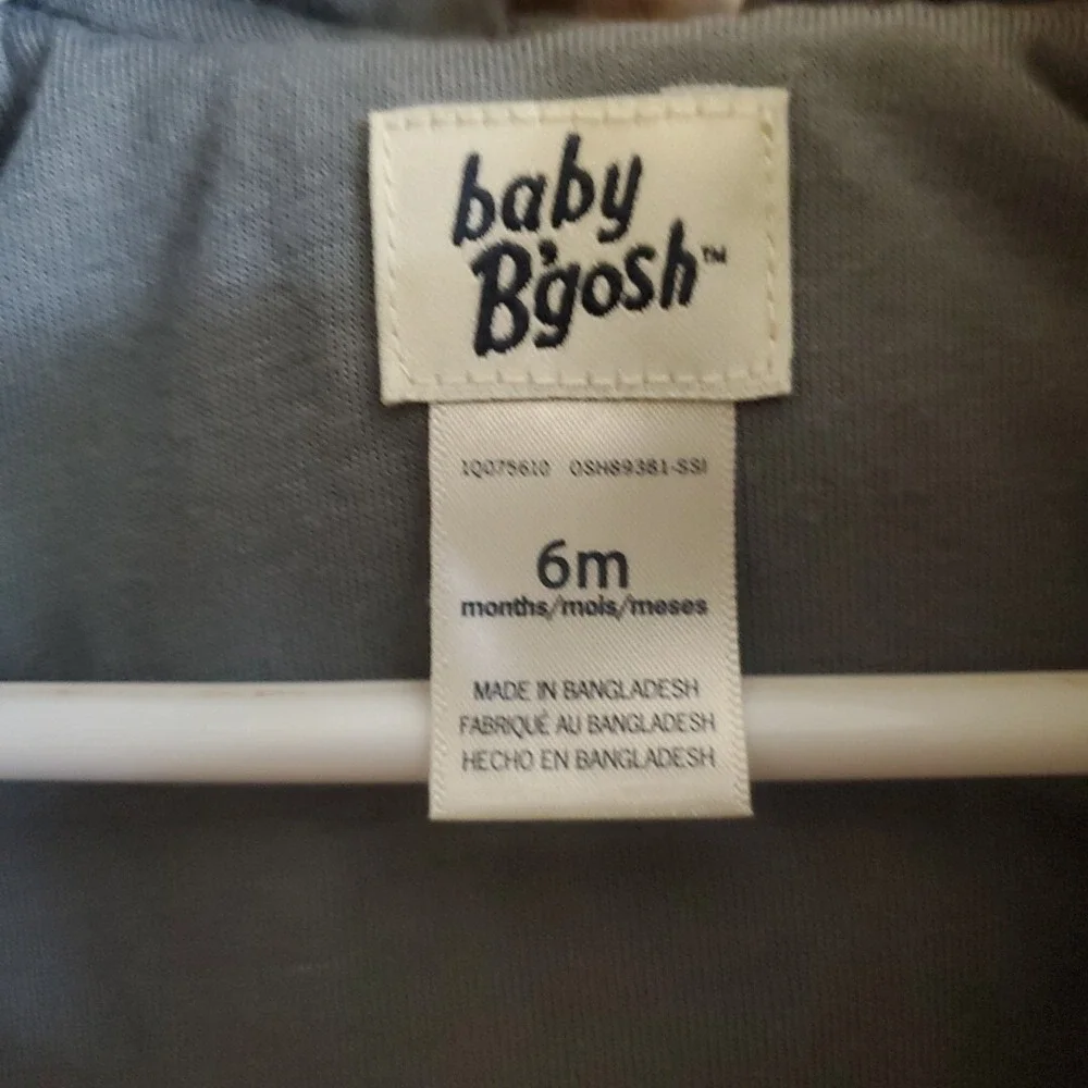 Baby Bgosh‎ 12M Plaid Hooded Jacket Kids Tan Grey Fuzzy Button Up Shacket
